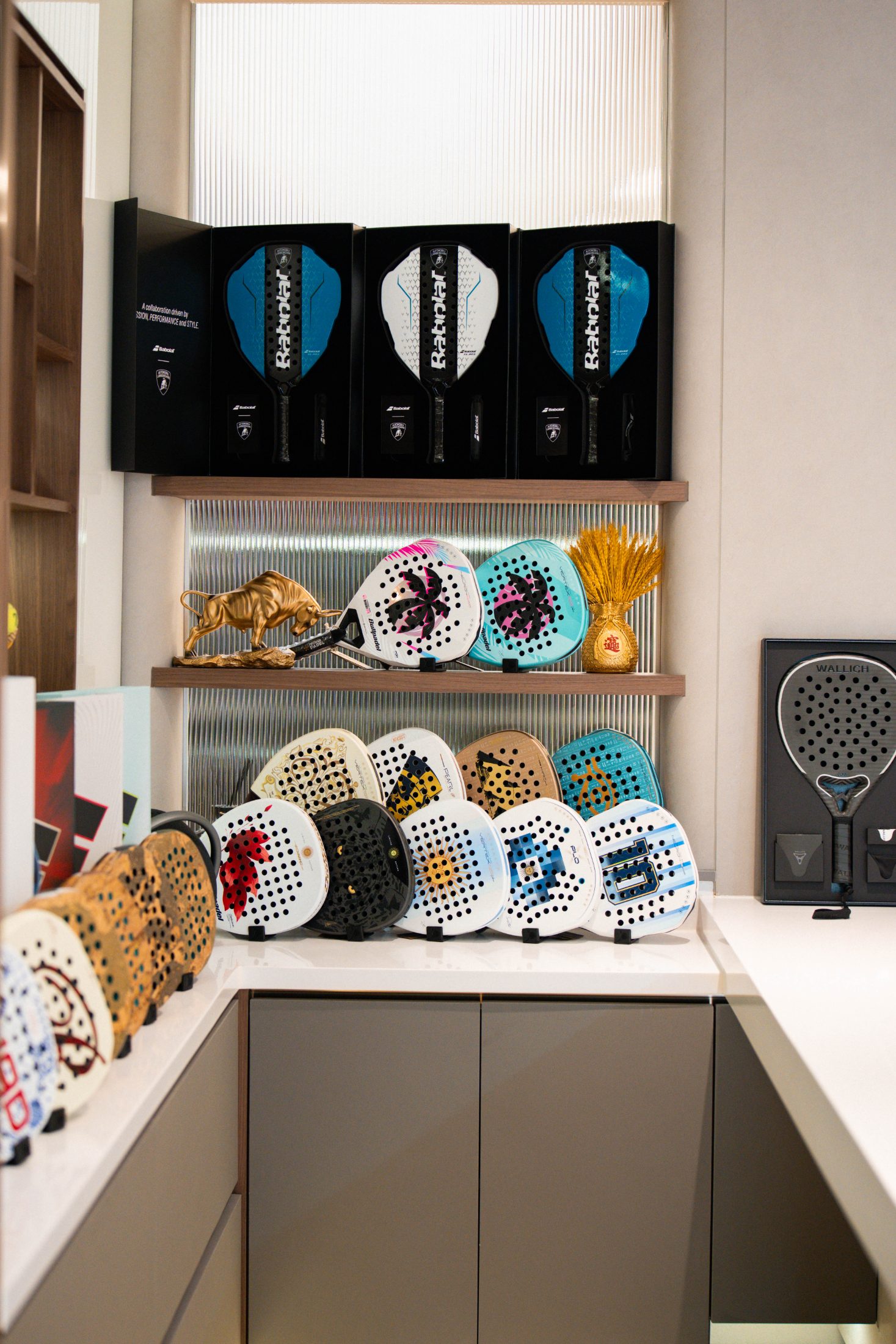 Premiere Padel showroom rackets